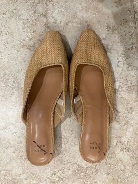a new day Tan Raffia Pointed-Slingback Flats